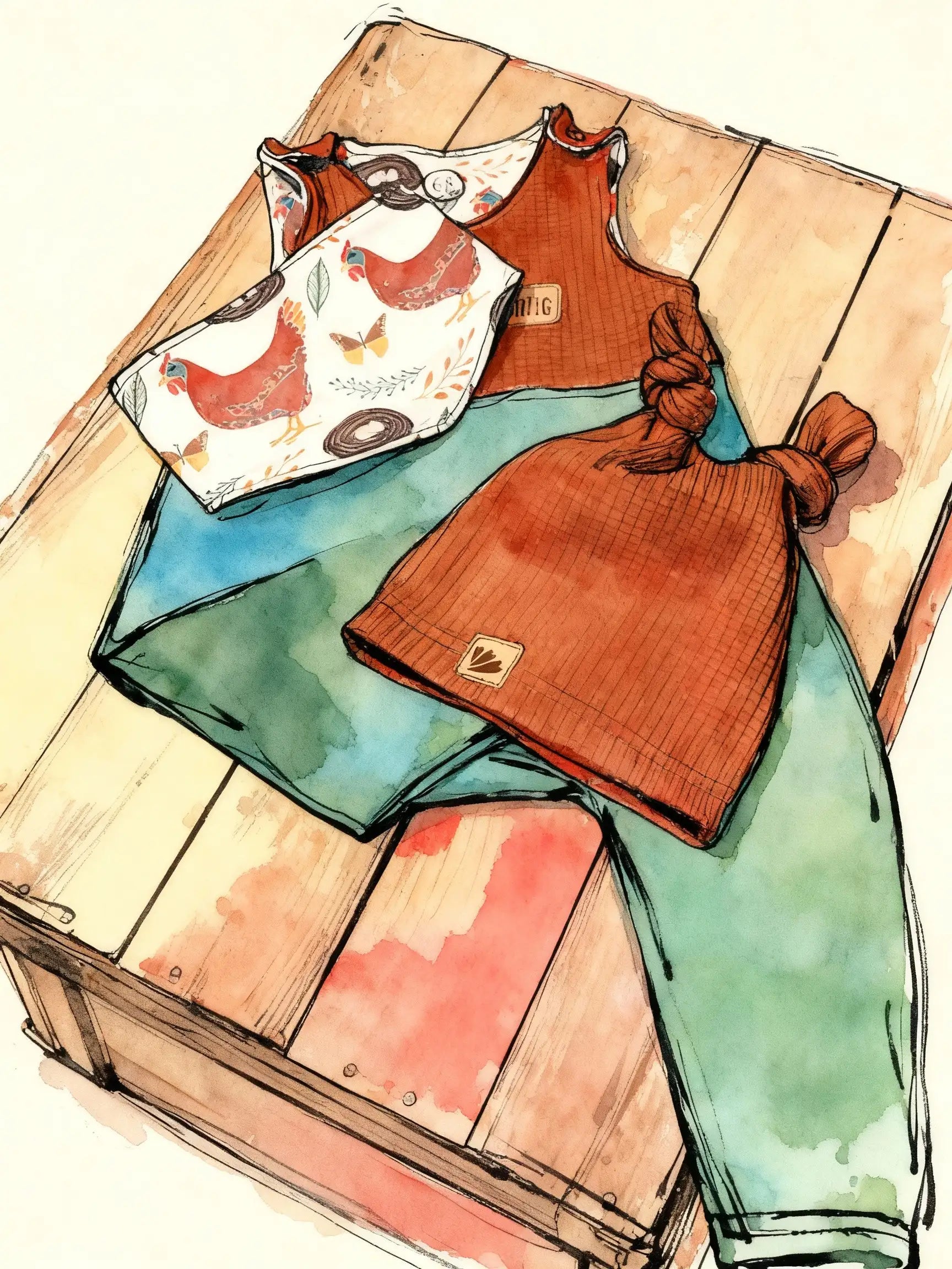 Romper mit Mütze & Tuch